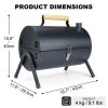 Table Top Grill Charcoal with Smoker, Double Side Use Small Charcoal Grill Portable with Grate and Fry Pan for Outdoor Camping BBQ