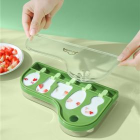 Popsicle Molds With Sticks 4-Cavity Ice  Molds Cute Baby Popsicle Molds Easy Release & Clean Ice Cream Mold Reusable BPA Ice Cream Mold For DIY Popsic (Color: Green)